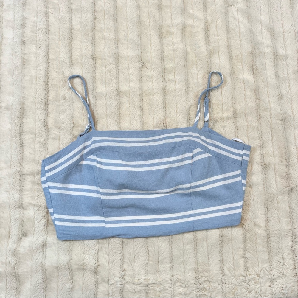 Lulus Coastal Living Light Blue and White Striped Two Piece Jumpsuit Size M - Picture 2 of 16